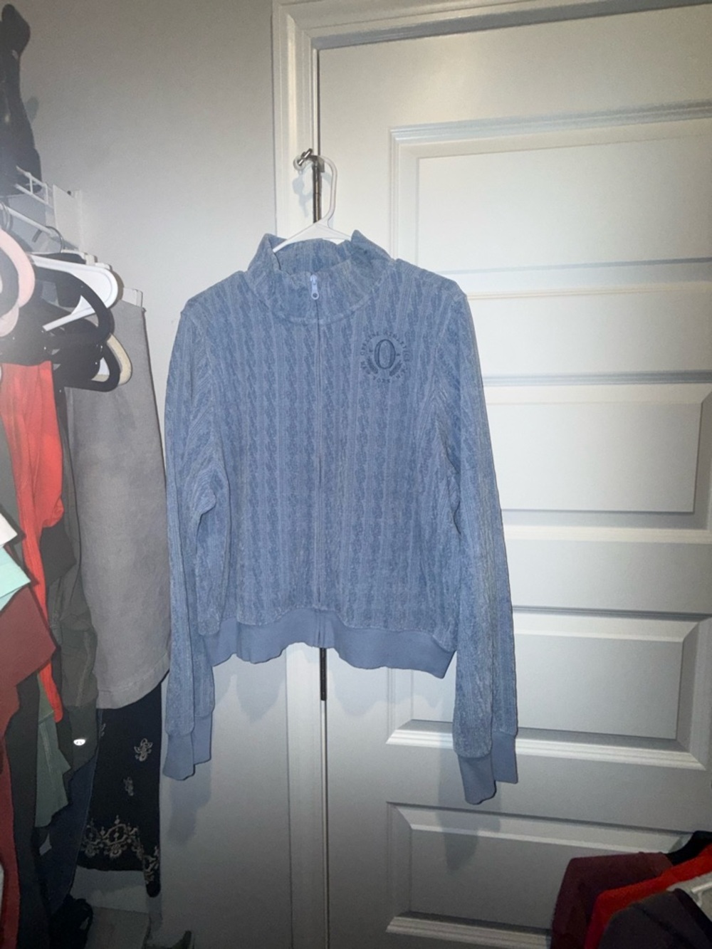 aerie Light Blue Cable-Knit full Zip